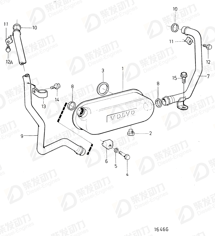 VOLVO Coolant pipe 465831 Drawing